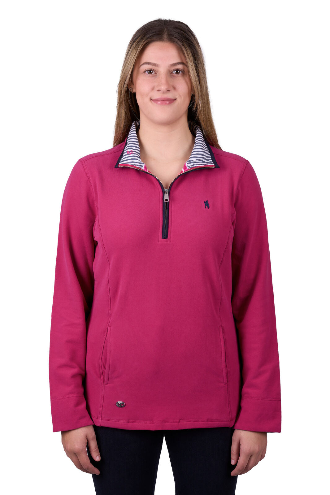 Thomas Cook Womens Charlie Classic 1/4 Zip Neck Rugby (TCP2511030) Deep Pink