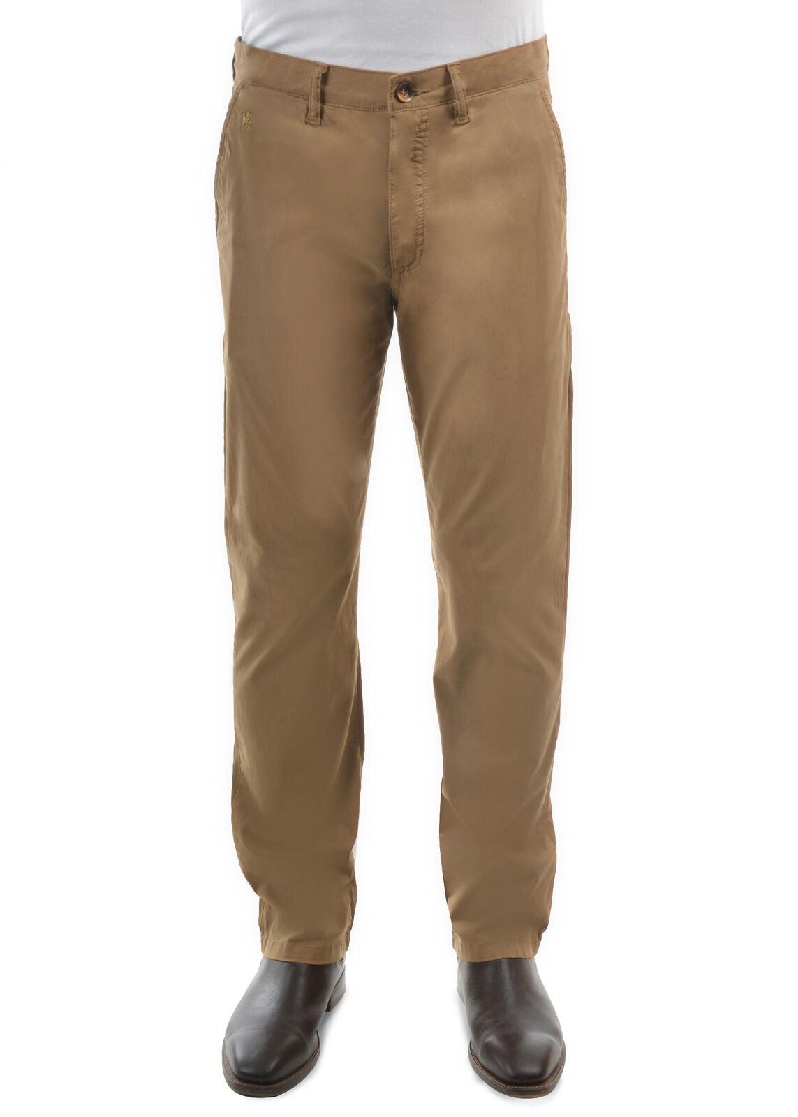 Thomas Cook Mens Tailored Fit Mossman Comfort Waist Trousers (TCP1209091) Camel