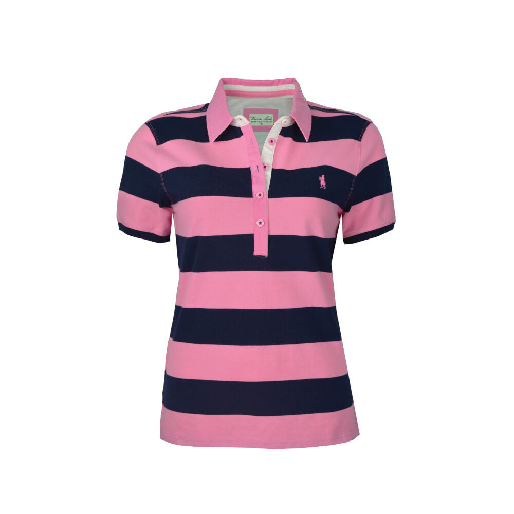 Thomas Cook Womens Rachel Stripe S/S Polo (TCP2501053) Soft Pink/Dark Navy