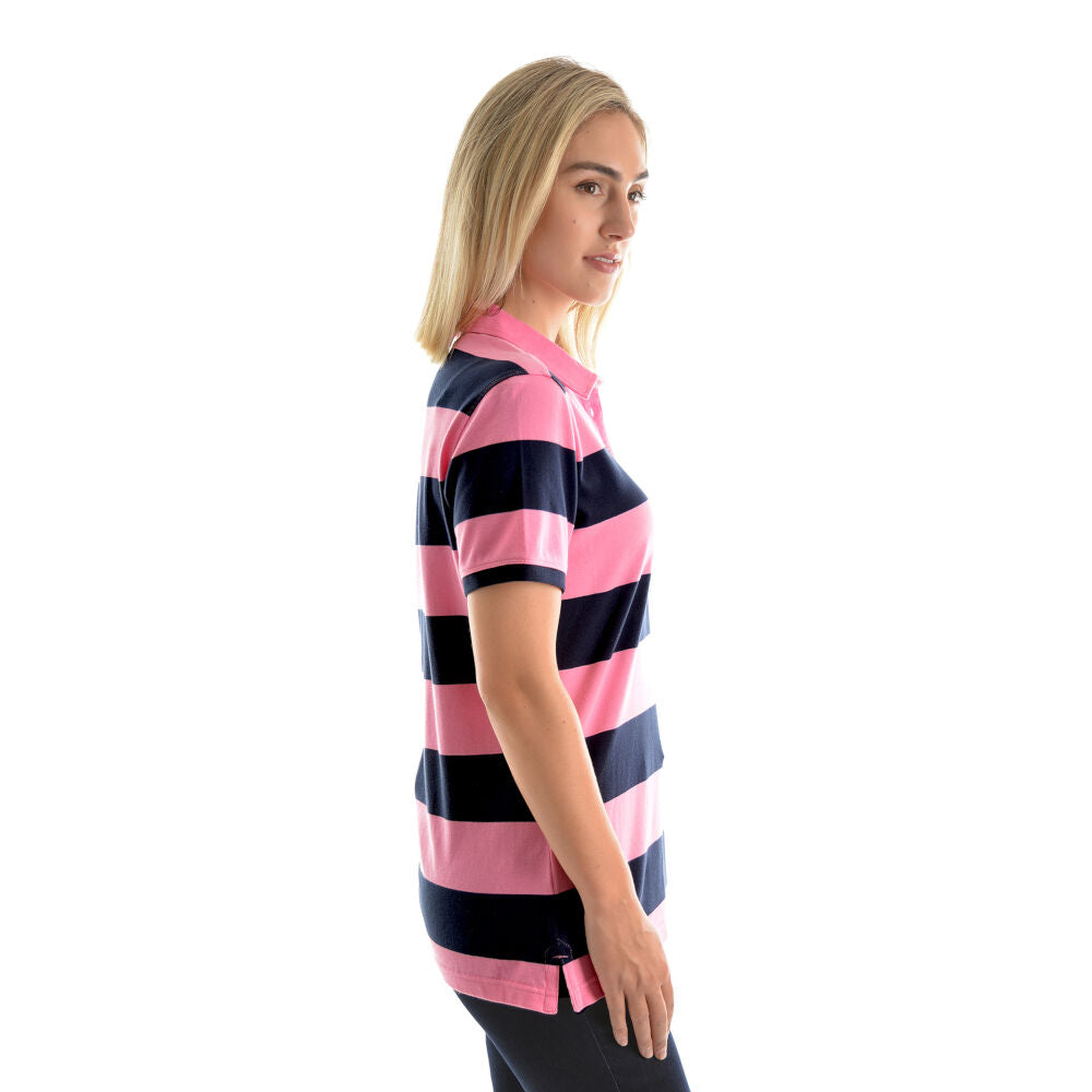 Thomas Cook Womens Rachel Stripe S/S Polo (TCP2501053) Soft Pink/Dark Navy