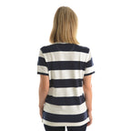 Thomas Cook Womens Rachel Stripe S/S Polo (TCP2501053) White/Dark Navy