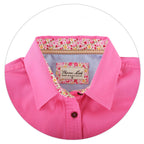 Thomas Cook Womens Contrast Light Drill Half Placket L/S Shirt (TCP2100182) Azalea Pink