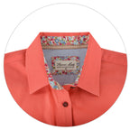 Thomas Cook Womens Contrast Light Drill Half Placket L/S Shirt (TCP2100182) Calypso Coral