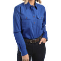 Thomas Cook Womens Contrast Light Drill Half Placket L/S Shirt (TCP2100182) Dutch Blue
