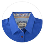 Thomas Cook Womens Contrast Light Drill Half Placket L/S Shirt (TCP2100182) Dutch Blue