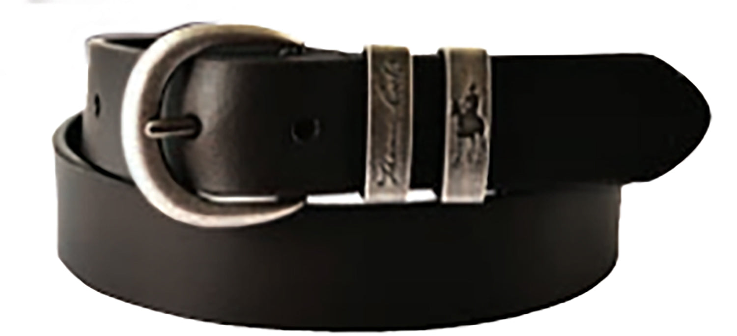 Thomas Cook Narrow Silver Twin Keeper Belt (TCP1974BEL) Black