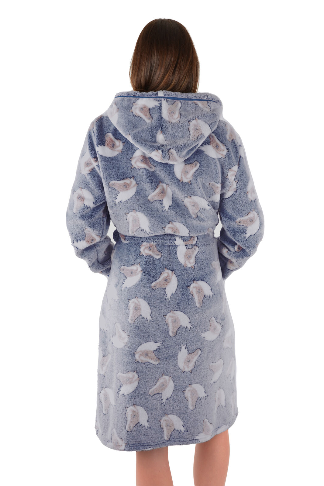 Thomas Cook Womens Live To Ride Dressing Gown (TCP2917DGN) Grey/Blue