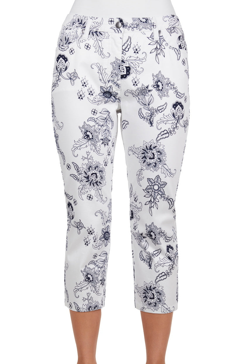 Thomas Cook Womens Annie Capri Pants (T4S2230097) White/Multi [SD]