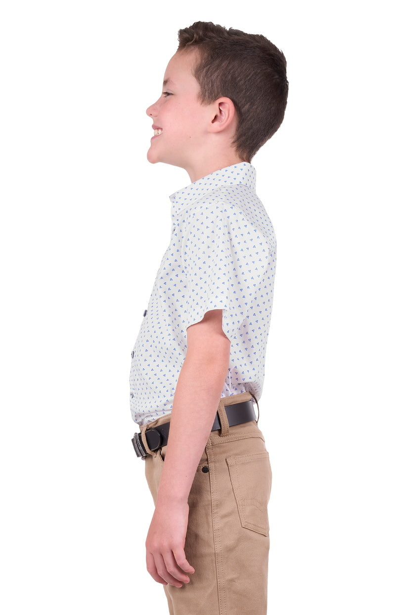 Thomas Cook Boys Jude S/S Shirt (T4S3138048) White/Royal [SD]