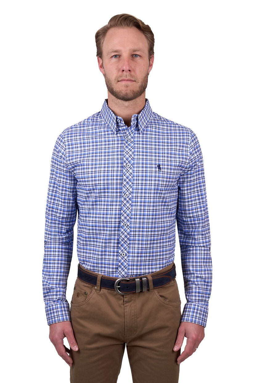 Thomas Cook Mens Cruz Tailored L/S Shirt (T5W1121050) Blue [SD]