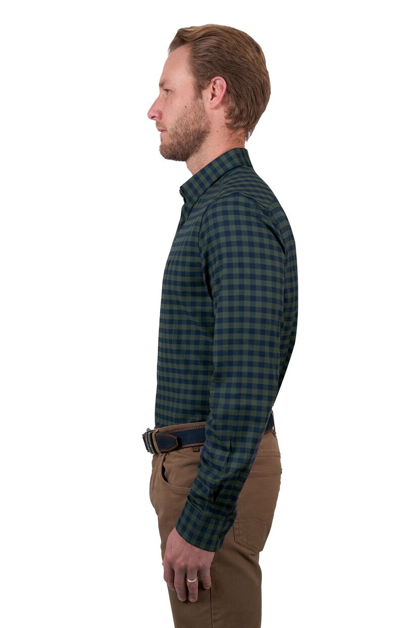 Thomas Cook Mens Tim Tailored L/S Shirt (T5W1121046) Navy/Green [SD]