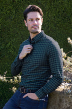 Thomas Cook Mens Tim Tailored L/S Shirt (T5W1121046) Navy/Green [SD]