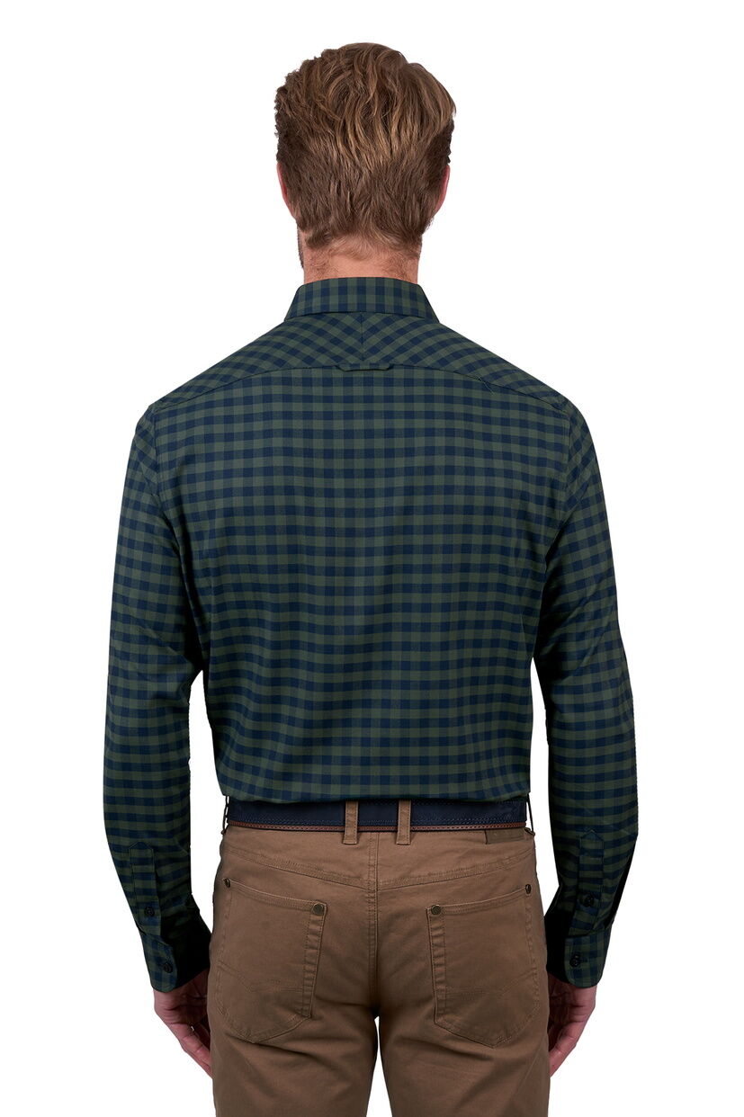 Thomas Cook Mens Tim Tailored L/S Shirt (T5W1121046) Navy/Green [SD]