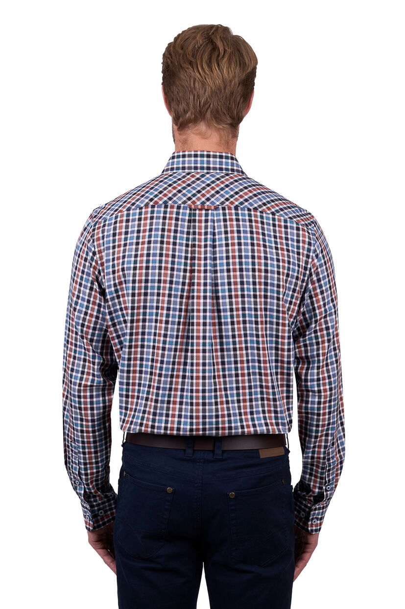 Thomas Cook Mens Ben L/S Shirt (T5W1115033) Navy/Tan [SD]