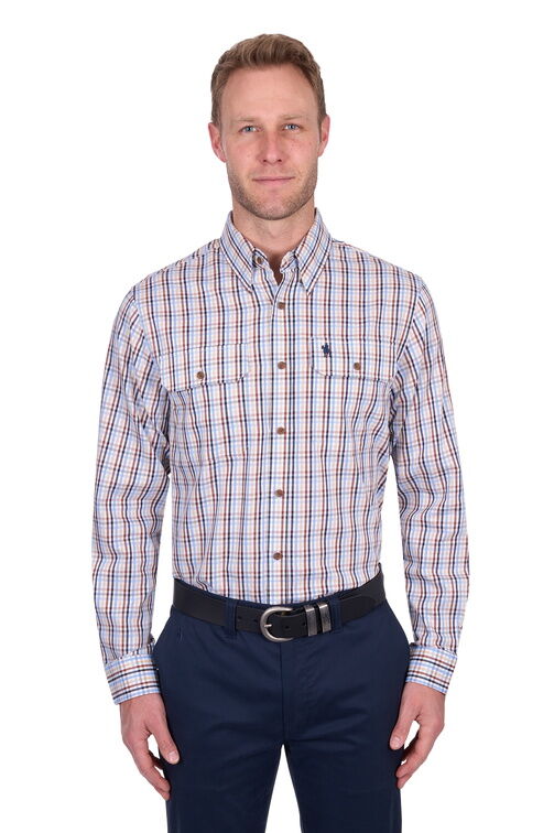 Thomas Cook Mens Scott L/S Shirt (T5S1115032) Navy/Tan