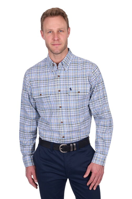 Thomas Cook Mens Eric L/S Shirt (T5S1115035) Blue/Green
