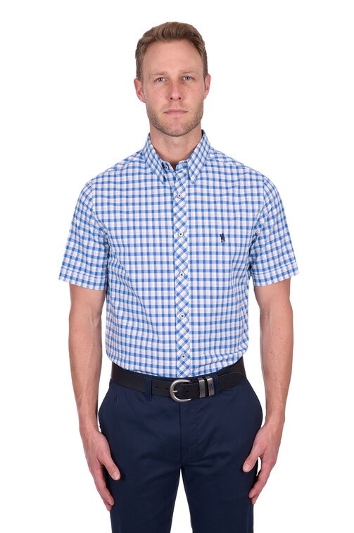 Thomas Cook Mens Chris Tailored S/S Shirt (T5S1121049) Blue/Tan
