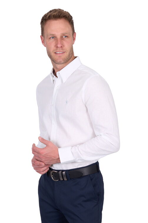 Thomas Cook Mens TC Linen L/S Shirt (T5S1122045) White