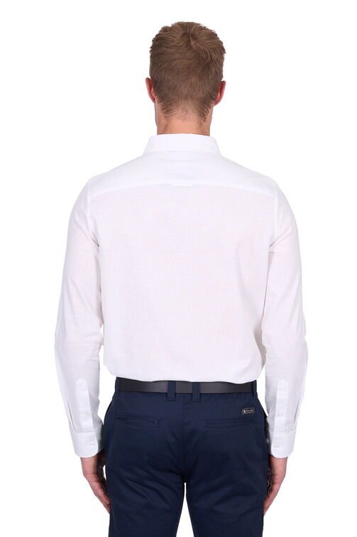 Thomas Cook Mens TC Linen L/S Shirt (T5S1122045) White