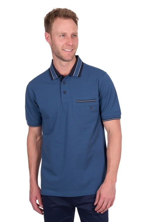 Thomas Cook Mens Ben Tailored Polo (T5S1506014) Blue Ocean