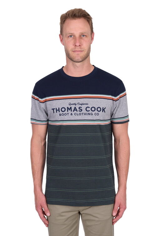 Thomas Cook Mens Dion S/S Tee (T5S1516007) Navy/Green
