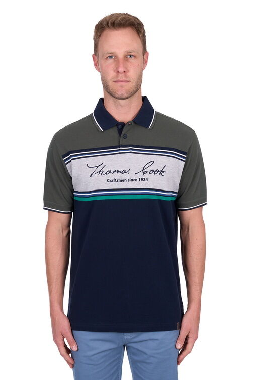 Thomas Cook Mens Andy Tailored Polo (T5S1521015) Navy/Green