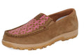 Twisted X Womens Pink Ribbon Cellstretch Slip On Moccasins (TCWXC0061) Brown/Pink