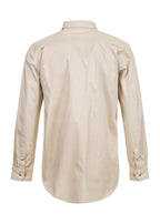 Workcraft Mens Lightweight Closed Front L/S Cotton Drill Shirt (WS3029) Cream