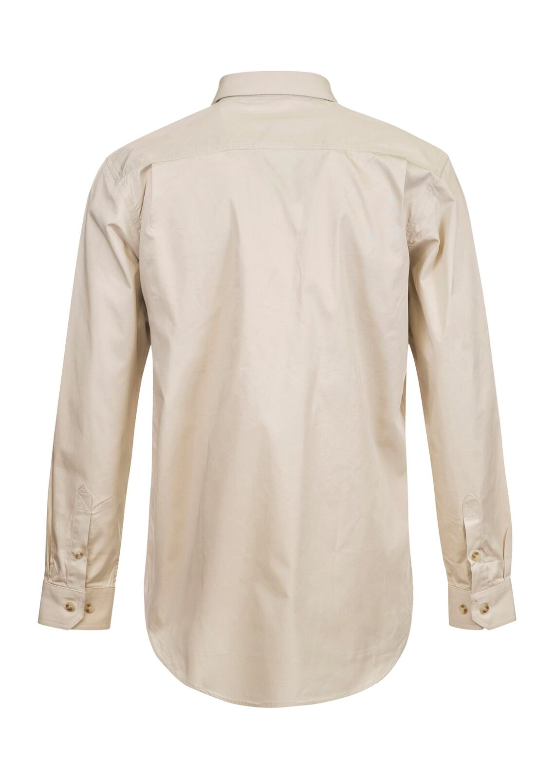 Workcraft Mens Lightweight Closed Front L/S Cotton Drill Shirt (WS3029) Cream