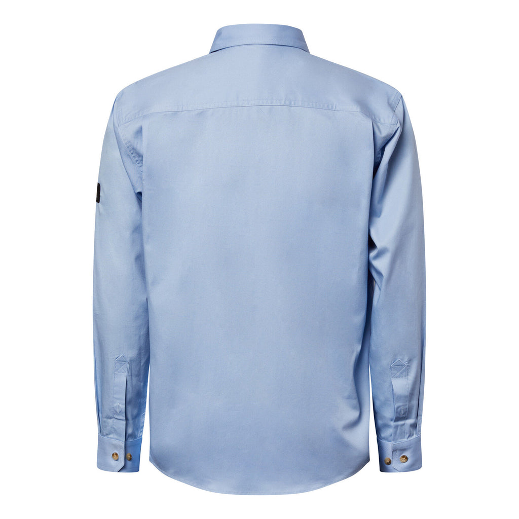 Workcraft Mens Lightweight Closed Front L/S Cotton Drill Shirt (WS3029) Sky