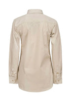 Workcraft Womens Lightweight Closed Front L/S Cotton Drill Shirt (WSL505) Cream