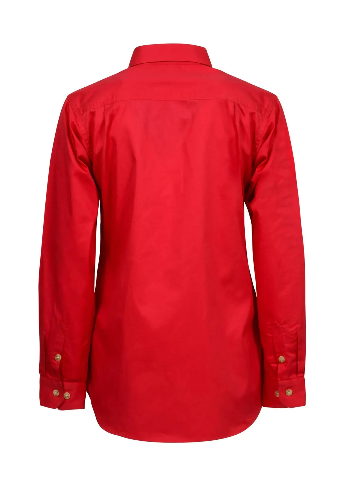 Workcraft Womens Lightweight Closed Front L/S Cotton Drill Shirt (WSL505) Crimson Red