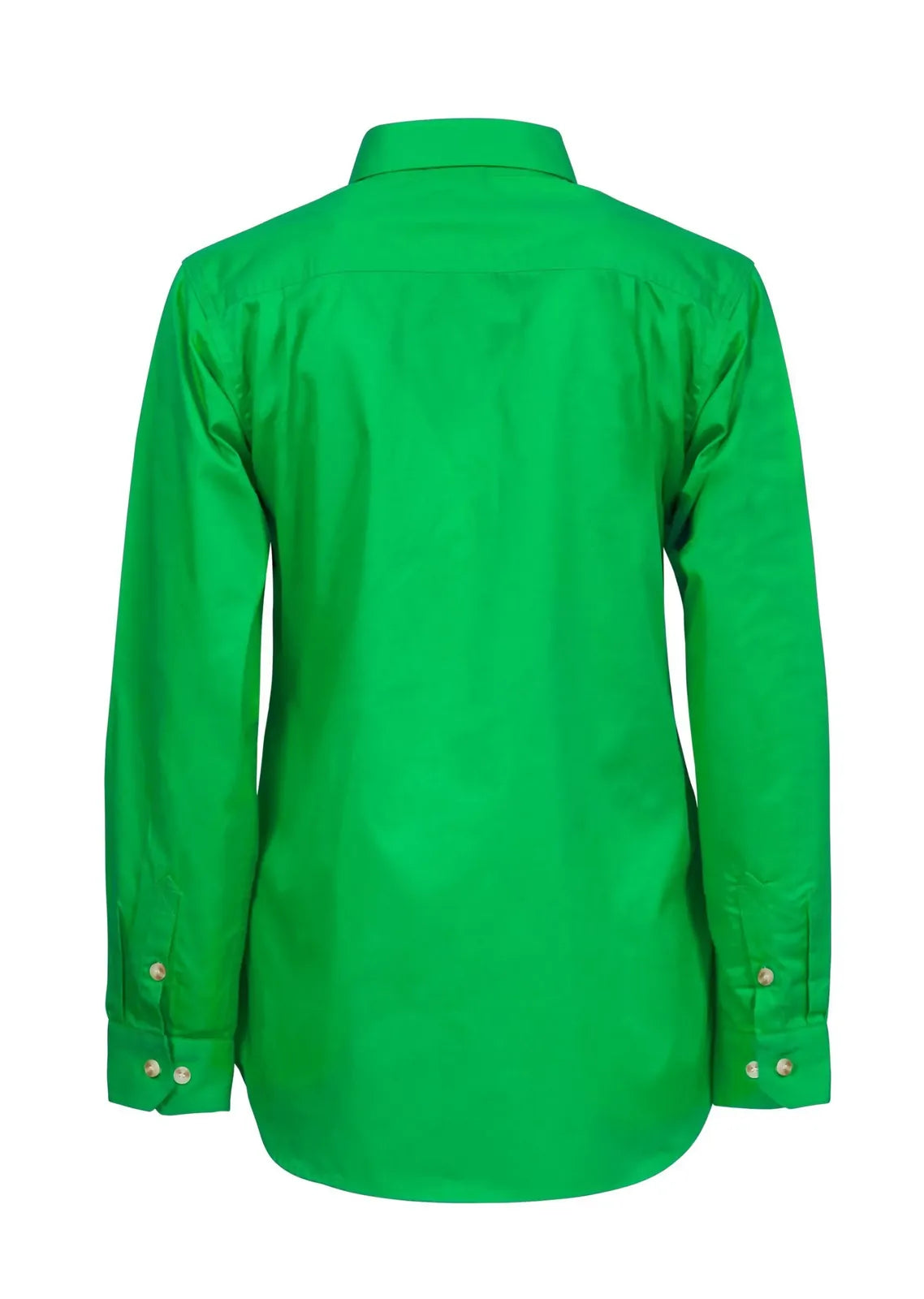 Workcraft Womens Lightweight Closed Front L/S Cotton Drill Shirt (WSL505) Electric Green
