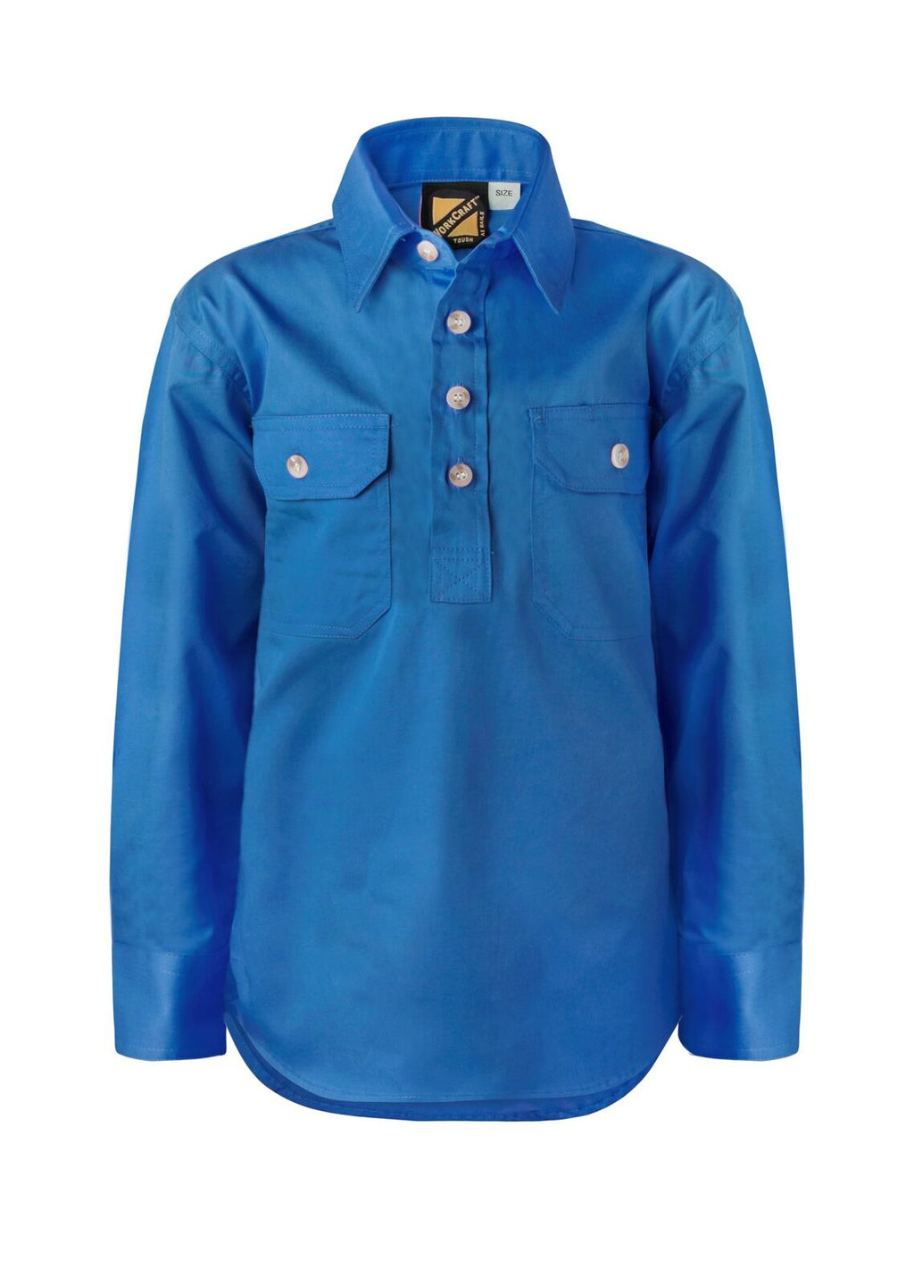 Workcraft Childrens Lightweight Closed Front L/S Cotton Drill Shirt (WSK131) Cobalt Blue