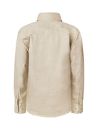 Workcraft Childrens Lightweight Closed Front L/S Cotton Drill Shirt (WSK131) Cream