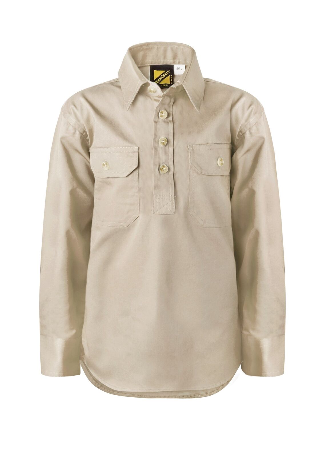 Workcraft Childrens Lightweight Closed Front L/S Cotton Drill Shirt (WSK131) Cream
