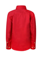 Workcraft Childrens Lightweight Closed Front L/S Cotton Drill Shirt (WSK131) Crimson Red