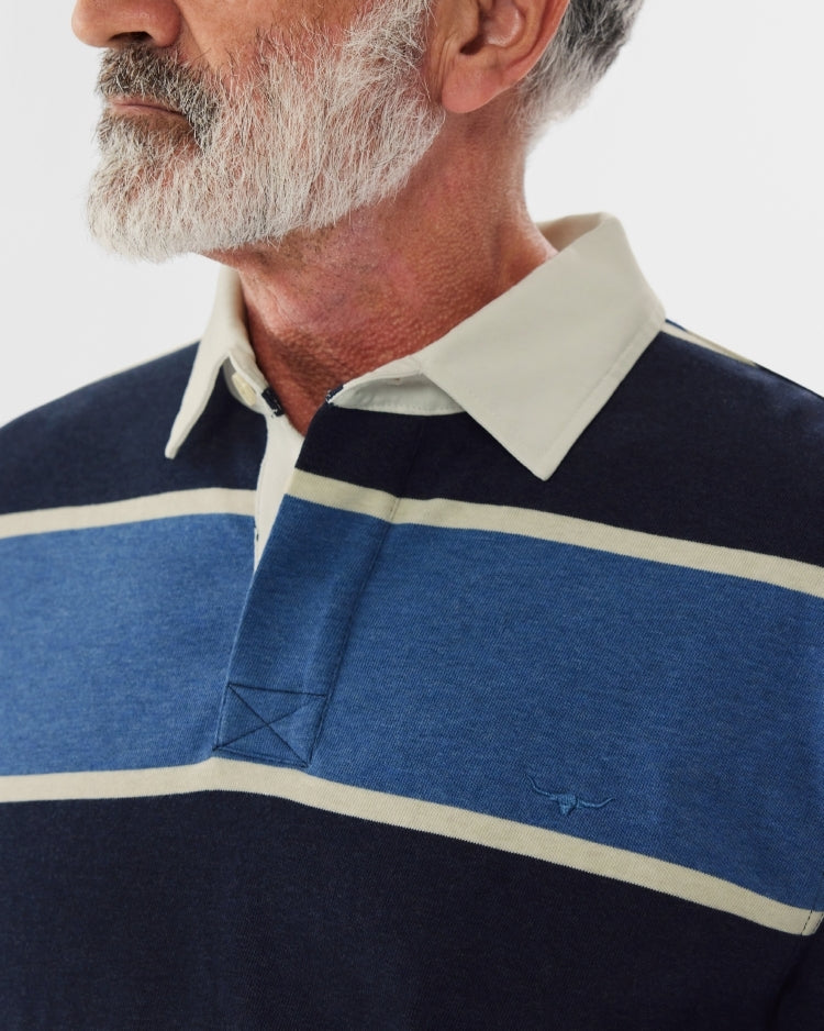 R.M.Williams Mens Tweedale Rugby (KR200JSFW01) Blue Navy White [SD]