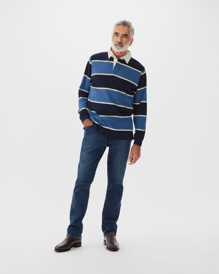 R.M.Williams Mens Tweedale Rugby (KR200JSFW01) Blue Navy White [SD]