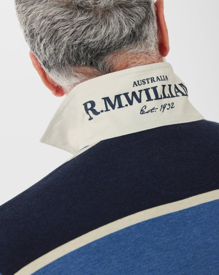 R.M.Williams Mens Tweedale Rugby (KR200JSFW01) Blue Navy White [SD]