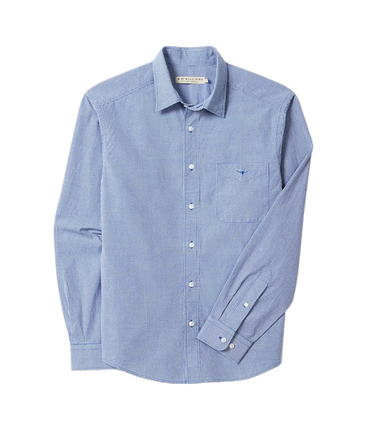 R.M.Williams Mens Classic L/S Shirt (SH201PSF801) Blue Check