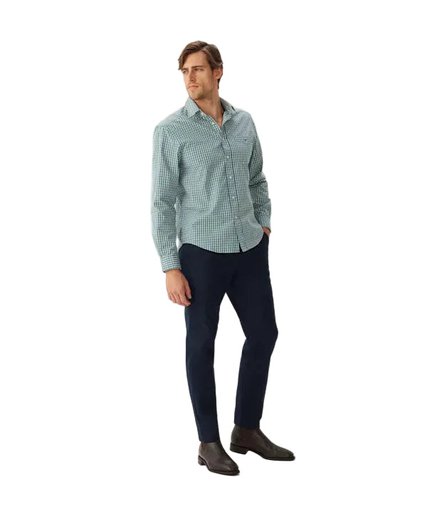 R.M.Williams Mens Classic L/S Shirt (SH201PLS601) Green Blue