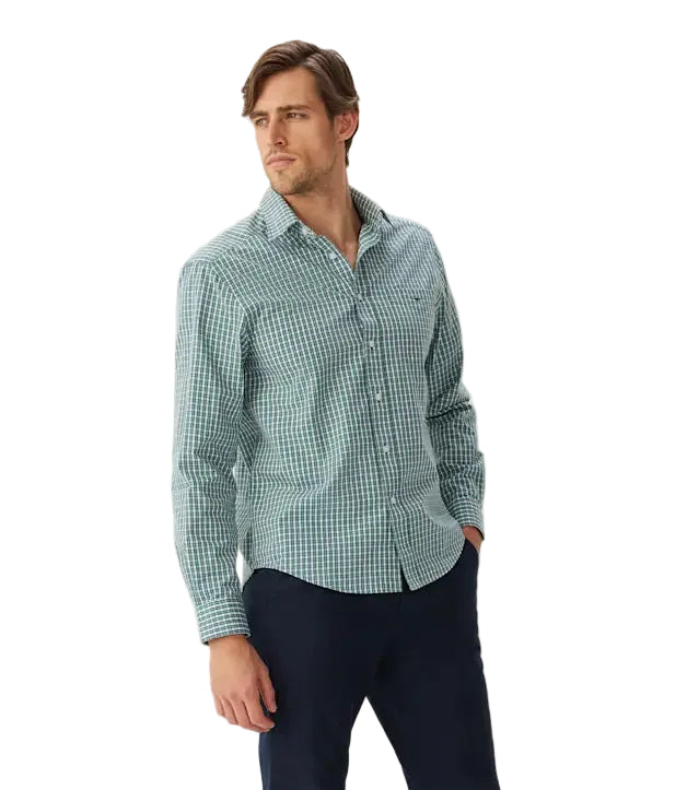 R.M.Williams Mens Classic L/S Shirt (SH201PLS601) Green Blue