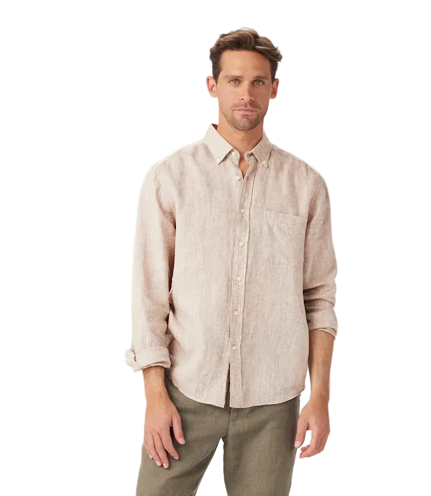 R.M.Williams Mens Classic L/S Shirt (SH201LI8301) Oatmeal