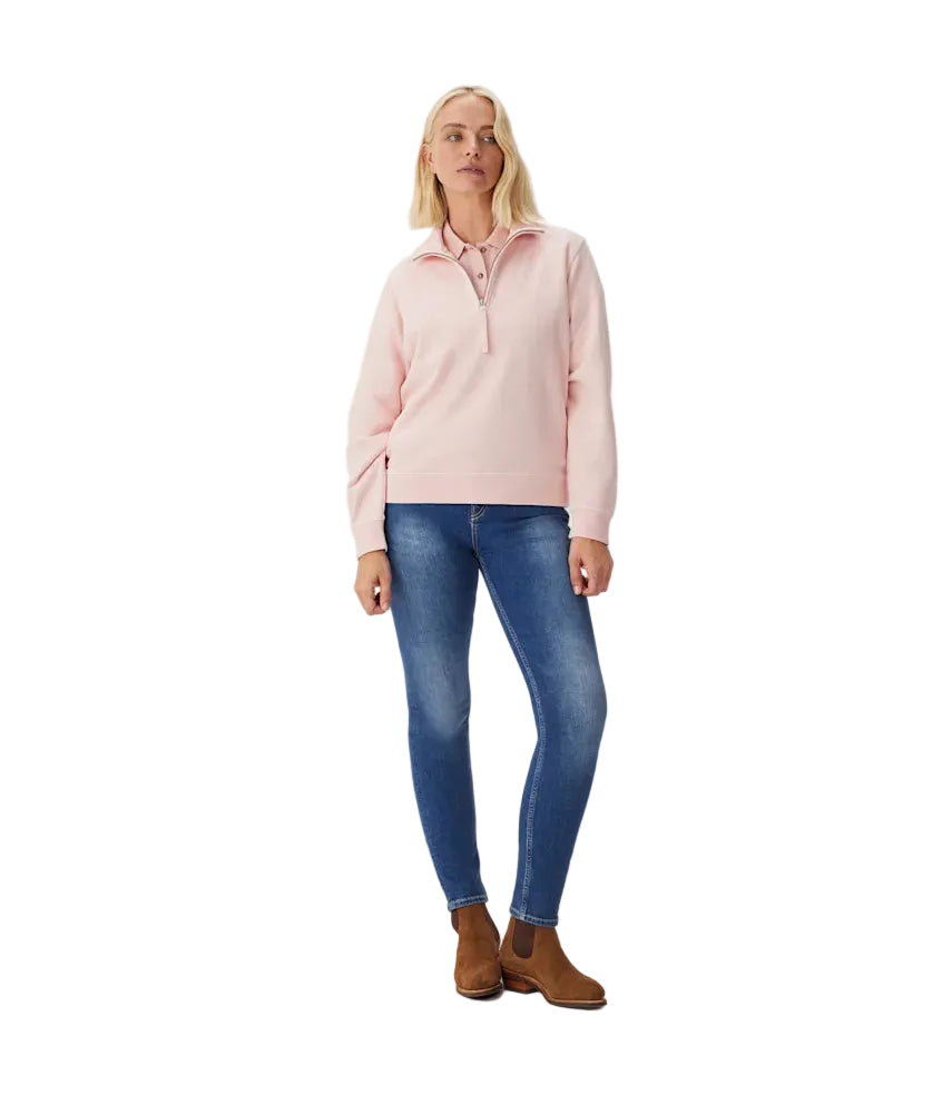 R.M.Williams Womens Trickett 1/4 Zip Sweatshirt (KZ800BJW901) Rose Smoke