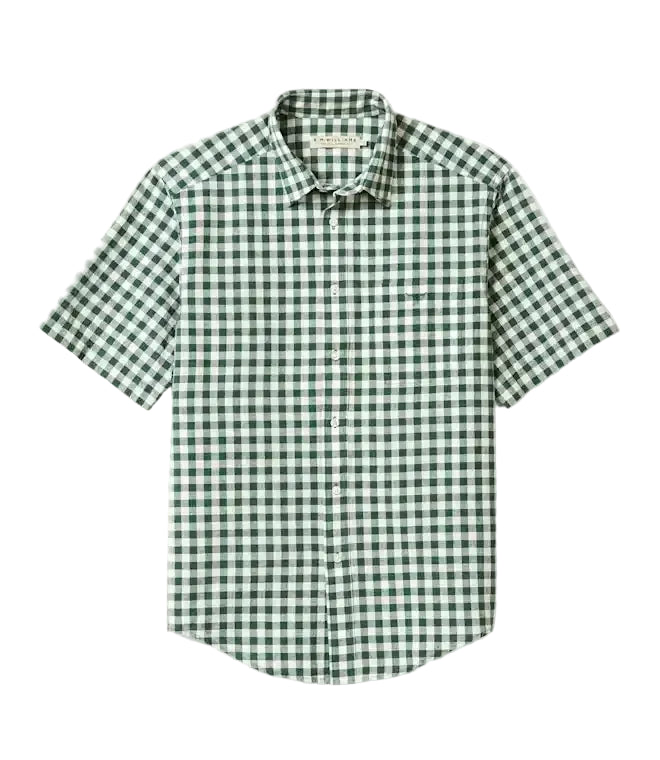 R.M.Williams Mens Classic S/S Shirt (SH211CB6501) Green White