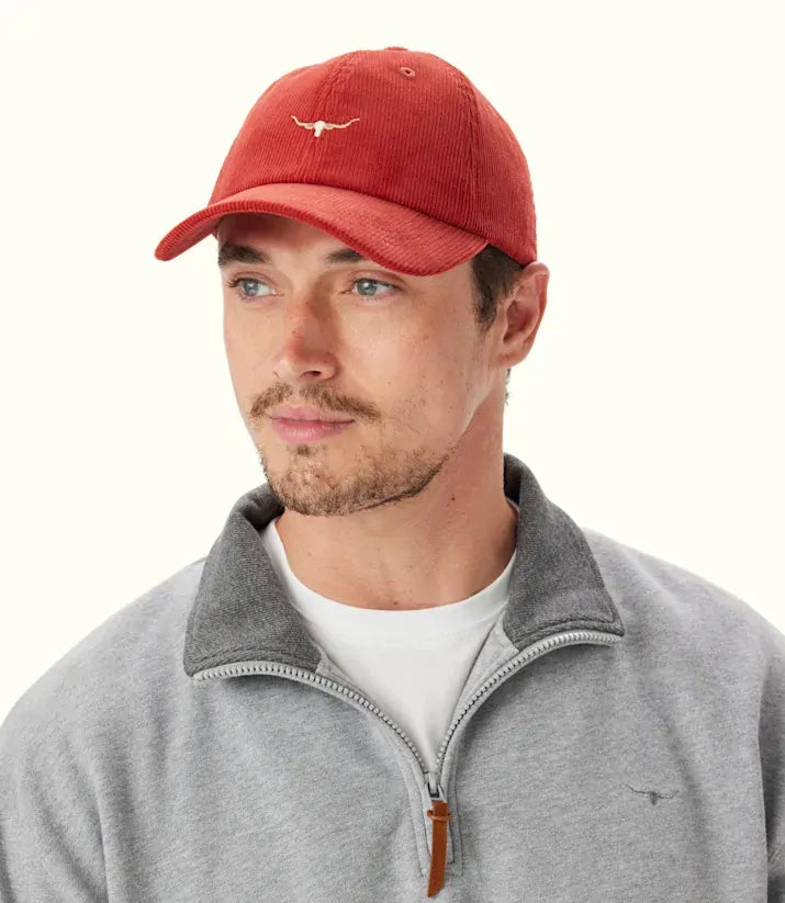R.M.Williams Mini Longhorn Cord Cap (ACX9OCR05) Crimson