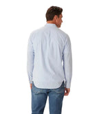 R.M.Williams Mens Regular Poplin Stripe L/S Shirt (SH201PM02) Blue/White