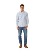 R.M.Williams Mens Regular Poplin Stripe L/S Shirt (SH201PM02) Blue/White