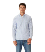 R.M.Williams Mens Regular Poplin Stripe L/S Shirt (SH201PM02) Blue/White